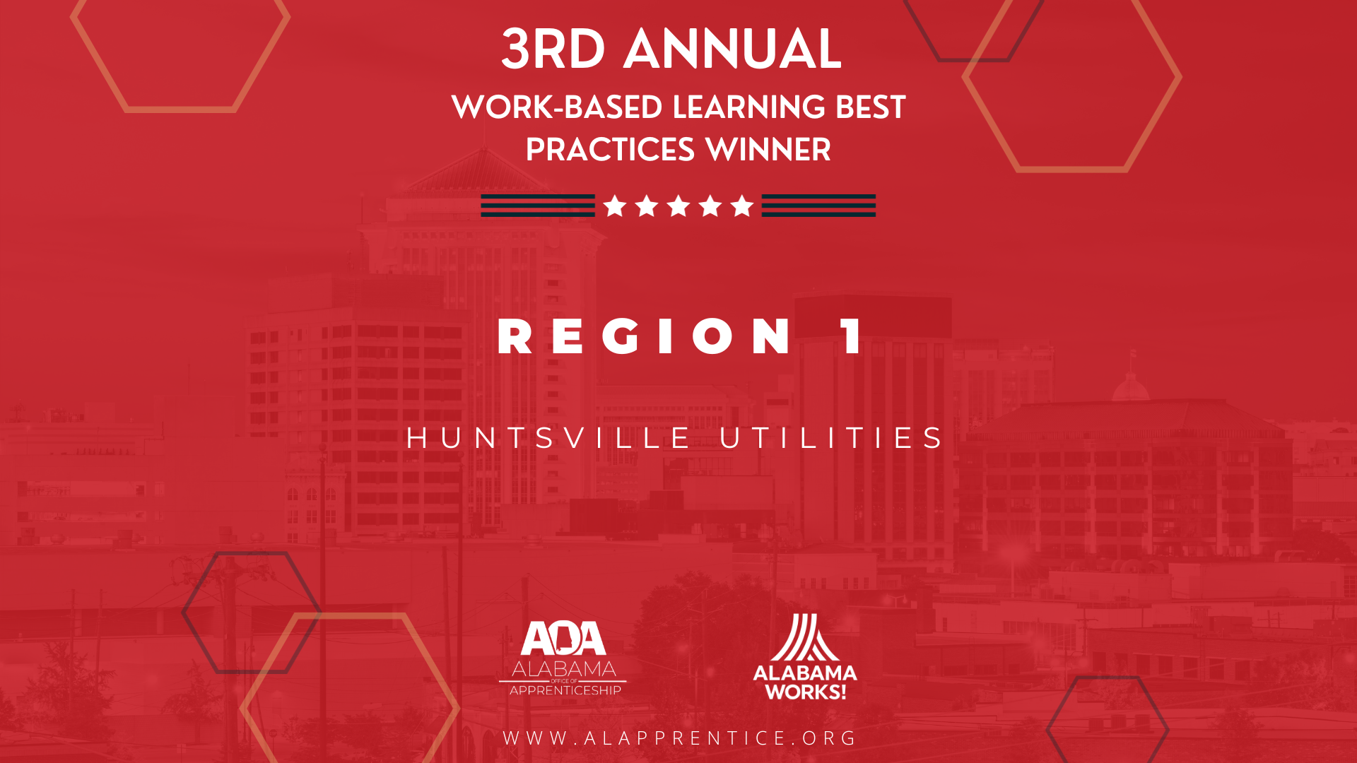 3rd Annual Work Based Learning Best Practices Winner. Region 1. Huntsville Utilities.